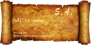 Sóti Anna névjegykártya